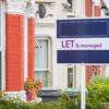 Estate agent sign displayed outside a terraced house in Harringay, London to let rent buy-to-let rental