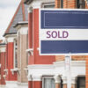 Sold sign displayed outside a terraced house in Harringay, London