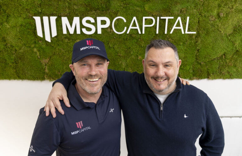 Elite shooter Chris Morgan, left, was sponsored for what has turned out to be his most successful season by property finance specialist MSP Capital. With Chris at the fixed-rate lender’s Poole office is Leigh Bartlett, Chief Executive.